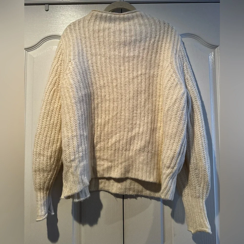 Madewell Cream Loretto Wool Blend Mock Neck Sweater - Size M